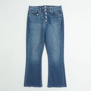 7 For All Mankind High Waist Slim Kick Button Fly Jeans Womens Size 29 Denim